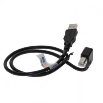 USB kabel (2.0), USB A muški - USB B muški, 2m, savijen 90°, crni