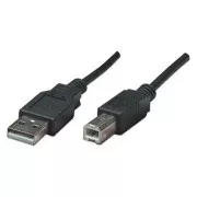Logo USB kabel (2.0), USB A muški - USB B muški, 3 m, crni, blister
