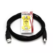 Logo USB kabel (2.0), USB A muški - USB B muški, 3m, crni