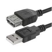 Logo USB produžni kabel (2.0), USB A muški - USB A ženski, 3m, crni, blister