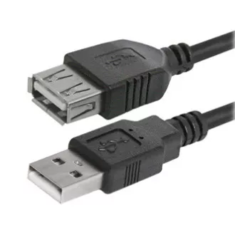 Logo USB produžni kabel (2.0), USB A muški - USB A ženski, 3m, crni, blister