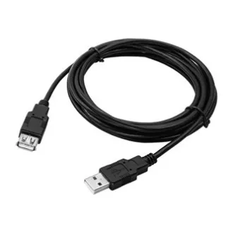 Logo USB produžni kabel (2.0), USB A muški - USB A ženski, 3m, crni, blister