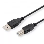Logo USB kabel (2.0), USB A muški - USB B muški, 5 m, crni, blister