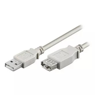USB produžni kabel (2.0), USB A muški - USB A ženski, 5m, sivi