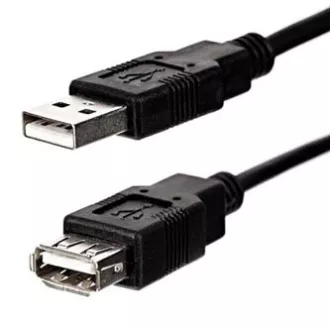 Logo Economy USB produžni kabel (2.0), USB A muški - USB A ženski, 1.8m, crni