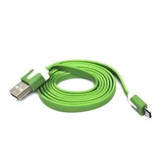 Logo USB kabel (2.0), USB A muški - microUSB muški, 1m, ravni, zeleni, blister, MALOPRODAJA