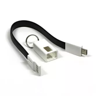USB kabel (2.0), USB A muški - microUSB muški, 49160, 0.2m, crni, privjesak za ključeve, AKCIJA