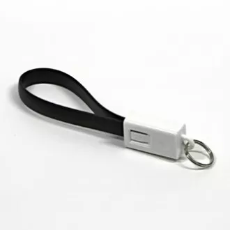 Logo USB kabel (2.0), USB A muški - microUSB muški, 0,2 m, crni, blister, privjesak za ključeve, SUPREME