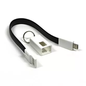 Logo USB kabel (2.0), USB A muški - microUSB muški, 0,2 m, crni, blister, privjesak za ključeve, SUPREME