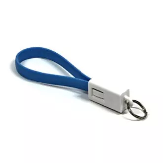 USB kabel (2.0), USB A muški - microUSB muški, 0.2m, plavi, privjesak za ključeve, MALOPRODAJA
