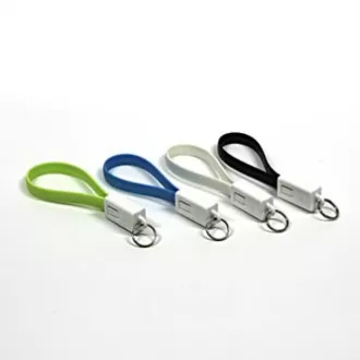 USB kabel (2.0), USB A muški - microUSB muški, 0.2m, plavi, privjesak za ključeve, MALOPRODAJA