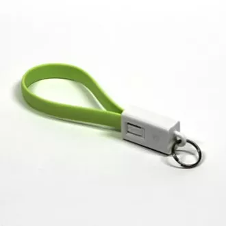 Logo USB kabel (2.0), USB A muški - microUSB muški, 0,2 m, svijetlo zeleni, blister, privjesak za ključeve