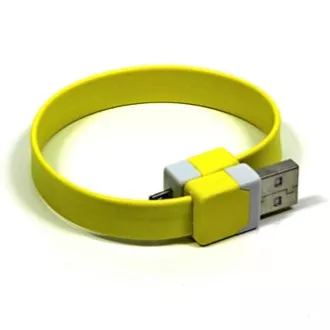 Logo USB kabel (2.0), USB A muški - microUSB muški, 0,25 m, žuti, blister, narukvica, PRETPRODAJA