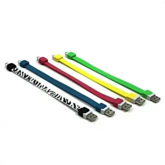 Logo USB kabel (2.0), USB A muški - microUSB muški, 0,25 m, žuti, blister, narukvica, PRETPRODAJA