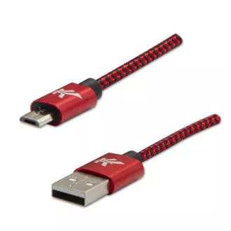 Logo USB kabel (2.0), USB A muški - microUSB muški, 1m, 480 Mb/s, 5V/2A, crveni, kutija, najlonsko oplet, konektor s aluminijskim poklopcem Logo USB kabel (2.0), USB A muški - microUSB muški, 1m, 480 Mb/s, 5V/2A, crveni, kutija, najlonsko oplet, konektor s aluminijskim poklopcem