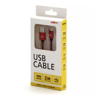 Logo USB kabel (2.0), USB A muški - microUSB muški, 1m, 480 Mb/s, 5V/2A, crveni, kutija, najlonsko oplet, konektor s aluminijskim poklopcem Logo USB kabel (2.0), USB A muški - microUSB muški, 1m, 480 Mb/s, 5V/2A, crveni, kutija, najlonsko oplet, konektor s aluminijskim poklopcem