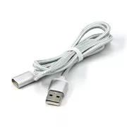 USB kabel (2.0), USB A muški - Magnetni kraj, 1m, srebrni