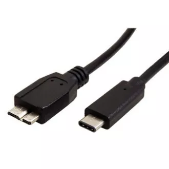 USB kabel (3.0), USB C muški - USB micro B muški, 1m, okrugli, crni, plastična vrećica, DOSTAVA