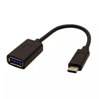 USB redukcija (3.0), USB C muški - USB A ženski, 0.15m, okrugli, crni, plastična vrećica, OTG kabel