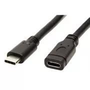 USB produžni kabel (3.1), USB C muški - USB C ženski, 1m, crni, plastična vrećica