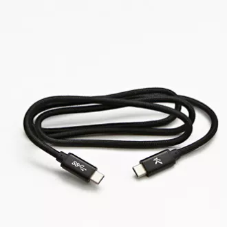 USB kabel s logotipom (3.2 gen 1), USB C muški - USB C muški, 1 m, 5 Gb/s, 5V/3A, crni, kutija, najlonski oplet, aluminijski poklopac konektora USB kabel s logotipom (3.2 gen 1), USB C muški - USB C muški, 1 m, 5 Gb/s, 5V/3A, crni, kutija, najlonski oplet, aluminijski poklopac konektora