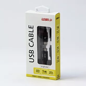 USB kabel s logotipom (3.2 gen 1), USB C muški - USB C muški, 1 m, 5 Gb/s, 5V/3A, crni, kutija, najlonski oplet, aluminijski poklopac konektora USB kabel s logotipom (3.2 gen 1), USB C muški - USB C muški, 1 m, 5 Gb/s, 5V/3A, crni, kutija, najlonski oplet, aluminijski poklopac konektora
