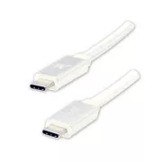 Logo USB kabel (3.2 gen 1), USB C muški - USB C muški, 1m, 5 Gb/s, 5V/3A, bijeli, kutija, najlonska pletenica, aluminijski poklopac konektora