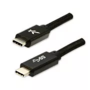 Logo USB kabel (3.2 gen 1), USB C muški - USB C muški, 2m, 5 Gb/s, 5V/3A, crni, kutija, najlonska pletenica, konektor s aluminijskim poklopcem