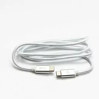 Logo USB kabel (3.2 gen 1), USB C muški - USB C muški, 2m, 5 Gb/s, 5V/3A, bijeli, kutija, najlonska pletenica, aluminijski poklopac konektora Logo USB kabel (3.2 gen 1), USB C muški - USB C muški, 2m, 5 Gb/s, 5V/3A, bijeli, kutija, najlonska pletenica, aluminijski poklopac konektora