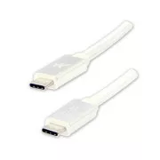 Logo USB kabel (3.2 gen 2), USB C muški - USB C muški, 1m, isporuka snage 100W, 10 Gb/s, 20V/5A, bijeli, kutija, najlonska pletenica, h