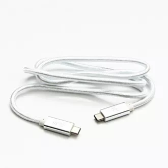 Logo USB kabel (3.2 gen 2), USB C muški - USB C muški, 1m, isporuka snage 100W, 10 Gb/s, 20V/5A, bijeli, kutija, najlonska pletenica, h