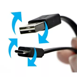 USB kabel (2.0), USB A muški reverzibilni - microUSB muški reverzibilni, 1 m, ravni, crni
