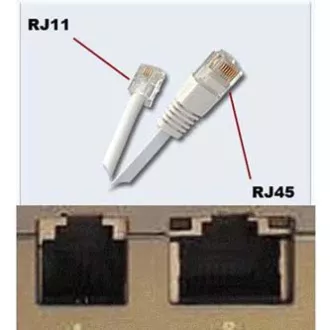 Telefonski kabel 4 žile, RJ11 muški - RJ45 muški, 3 m, ravni, crni, za ADSL modem, ekonomičan
