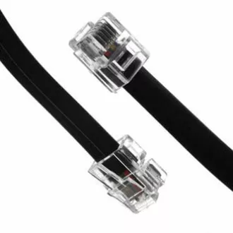 Telefonski kabel 4 žile, RJ11 muški - RJ11 muški, 6 m, crni, za ADSL modem, ekonomičan