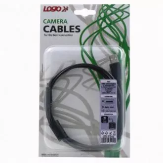 Logo USB kabel (2.0), USB A muški - 8-pinski muški, 31179, 1,8 m, crni, blister, MINOLTA