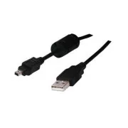 Logo USB kabel (2.0), USB A muški - 4-pinski muški, 1,8 m, crni, blister, FUJI