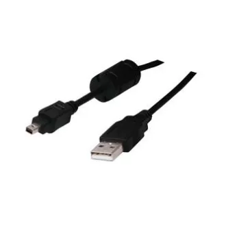 Logo USB kabel (2.0), USB A muški - 4-pinski muški, 1,8 m, crni, blister, FUJI
