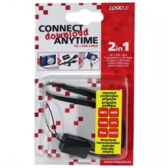 Logo USB kabel (2.0), USB A muški - miniUSB muški, 0,3 m, crni, remen za fotoaparat, POTROŠNI PRIBOR
