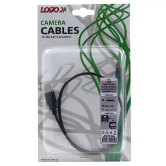 Logo USB kabel (2.0), USB A muški - miniUSB muški, 1m, crni, blister