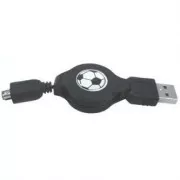 Logo USB kabel (1.1), USB A muški - 4-pinski muški, 0,7 m, namotan, crni, HIROSE
