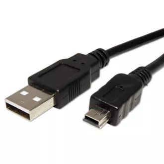 Logo USB kabel (2.0), USB A muški - miniUSB muški, 1,8 m, crni, blister