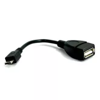 USB kabel (2.0), microUSB muški - USB A ženski, 0.15m, OTG, crni, NA AKCIJI