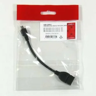 USB kabel s logom (2.0), microUSB muški - USB A ženski, 0,15 m, OTG, crni, NA AKCIJI USB kabel s logom (2.0), microUSB muški - USB A ženski, 0,15 m, OTG, crni, NA AKCIJI
