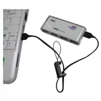 Logo USB kabel (2.0), USB A muški - microUSB muški, 0,3 m, crni, petlja za kameru/MP3 player, DOBRA