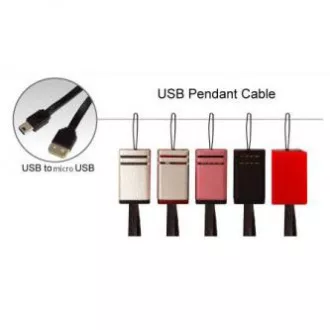 Logo USB kabel (2.0), USB A muški - microUSB muški, 0,3 m, crni, petlja za kameru/MP3 player, DOBRA