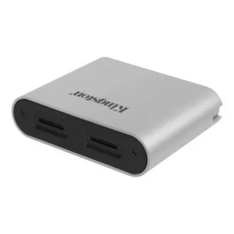 Kingston USB čitač memorijskih kartica (3.2), Workflow Dual-Slot microSDHC/SDXC UHS-II, micro SD, vanjski, srebrni