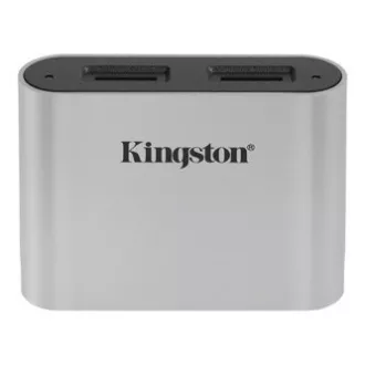 Kingston USB čitač memorijskih kartica (3.2), Workflow Dual-Slot microSDHC/SDXC UHS-II, micro SD, vanjski, srebrni