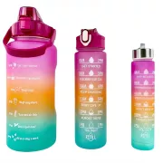 Motivacijska sportska boca 3 u 1, 2000 ml + 900 ml + 300 ml