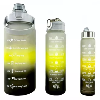 Motivacijska sportska boca 3 u 1, 2000 ml + 900 ml + 300 ml