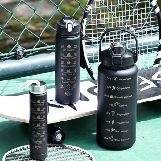 Motivacijska sportska boca 3 u 1, 2000 ml + 900 ml + 300 ml